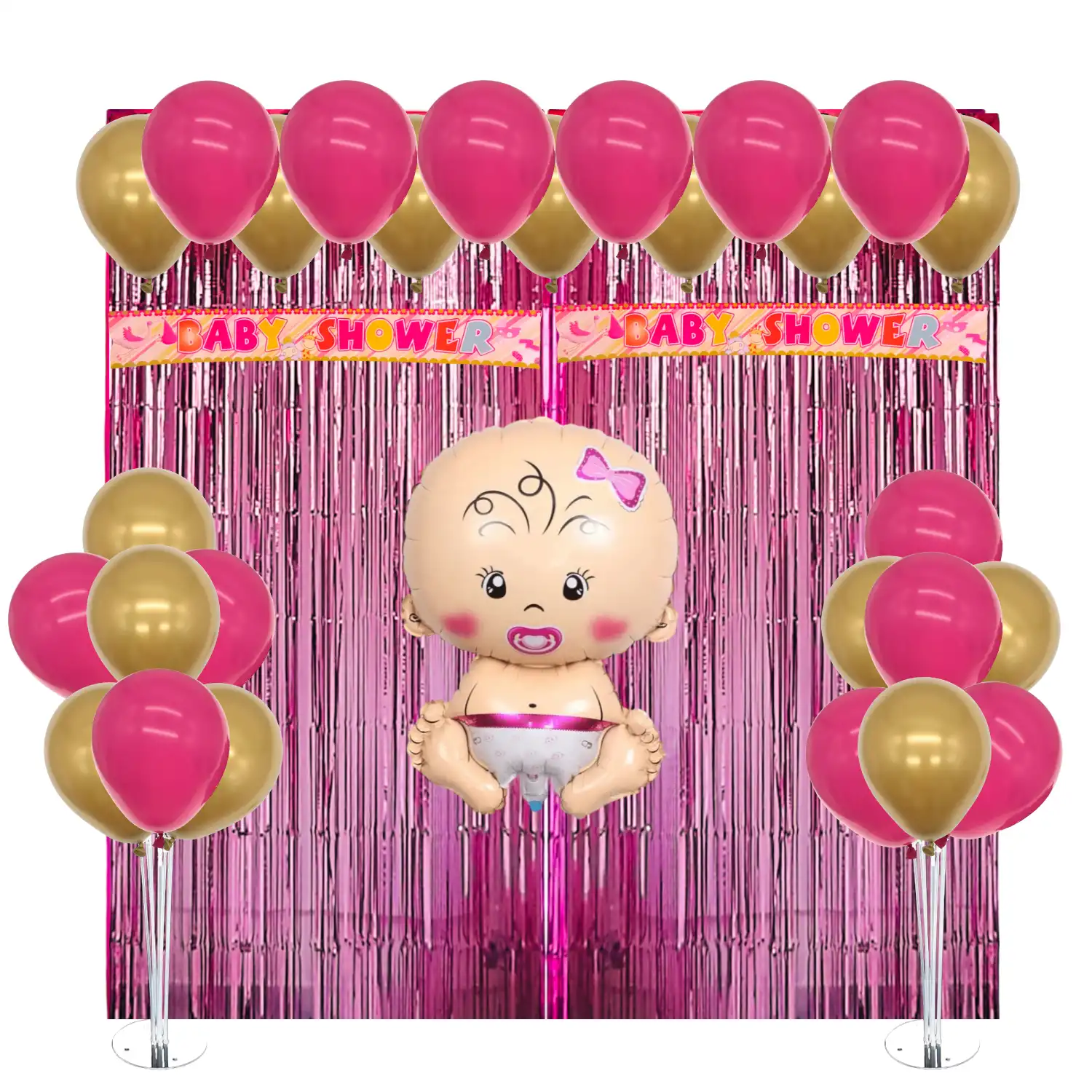 Baby Shower Decoracion De Globos Color Niño Niña Crema Cafe